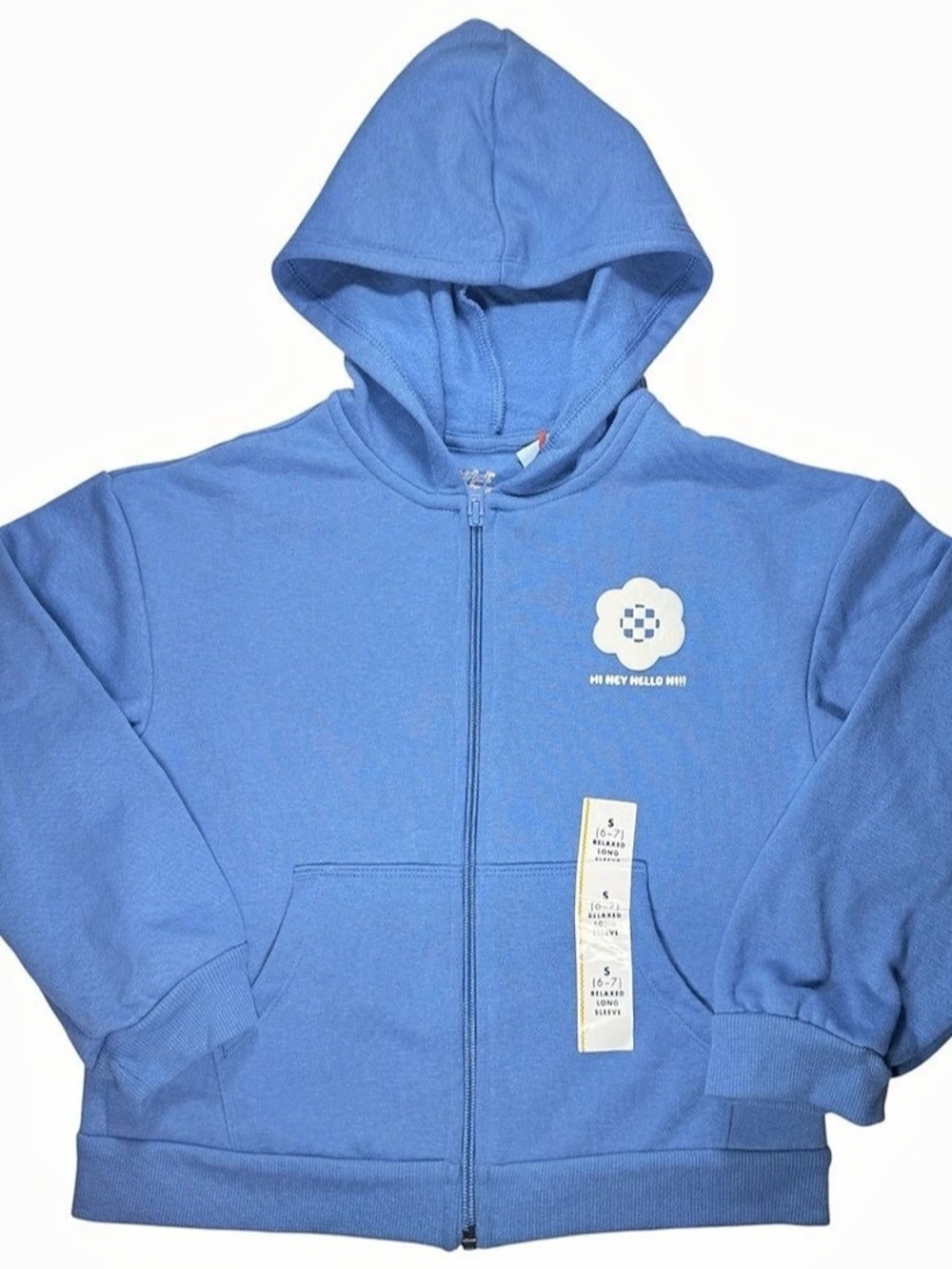 Cat & Jack Girls Blue Fleece Zip Hoodie Size S 6/7 NWT